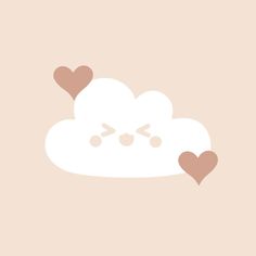 two hearts are on top of a cloud