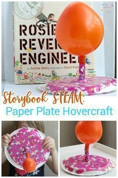 the storybook steam paper plate hover craft is an easy and fun project for kids