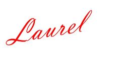 the word laurel is written in red ink