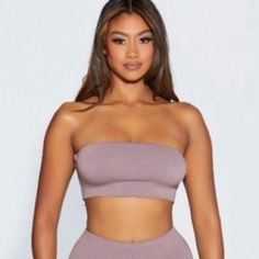 Brand New Strapless Crop Top! Material Is 95% Viscose, 5% Spandex. Solid Bandeau Tube Top For Loungewear, Seamless Bandeau Tube Top For Loungewear, Toffee Color, Strapless Crop Top, Naked Wardrobe, Toffee, Crop Top, Womens Tops, Spandex