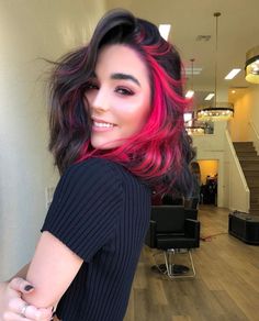 Dusty Rose Hair, Gemini Hair, Blue Ombre Hair, Hair Color Underneath, Black Hair Dye, Creative Hair Color, Bella Hair, Hair Upstyles, Pretty Hair Color