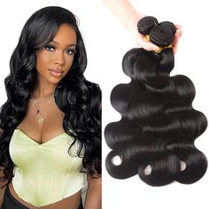 PRICES MAY VARY. HUMAN HAIR BUNDLE MATERIAL:100% Unprocessed Brazilian Body Wave Human Hair, Top Quality Brazilian Virgin Hair. Cut From Young Girl Donors,Body Wave Human Hair 3 Bundles,Natural Black Color. No Chemical Process, Harmless To Health. No Synthetic Hair Or Animal Hair Mixed. HAIR QUALITY :Double Machine Hair Weft, Full Density, Thick Ends, Soft Weave, Bouncy And Shiny Hair With High Elasticity; Tight & Neat, One Direction Cuticle With No Split Ends, No Shedding, No Tangle, No Bad Sme Body Wave Weave, Body Wave Hair Extensions, Competition Hair, Brazilian Hair Bundles, Full Hair, Brazilian Body Wave, Hair Detangler, Wave Hair, Body Wave Hair