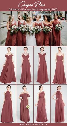 bridesmaid dresses in different colors and sizes