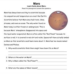 the planets worksheet for kids to learn how to write and understand what they are