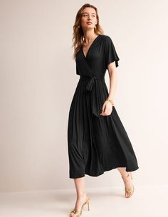 Kimono Wrap Dress, Black Kimono, Kimono Wrap, Boden Uk, Tshirt Skirt, Wedding Guest Dress Summer, Kimono Dress, Clothing Essentials, Black Wrap Dress