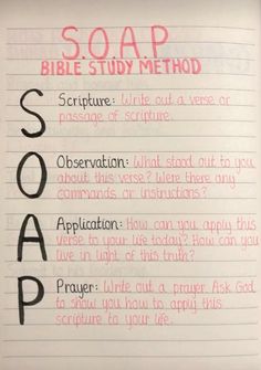 a page in a notebook that has some writing on it with the words soap written below