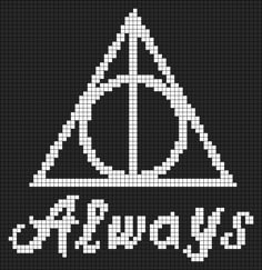 the deathly symbol for harry potter is made out of pixellated pixels, which are white and black