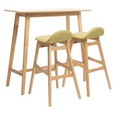 two stools and a table on a white background