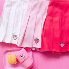 Home · OCEAN KAWAII · Online Store Powered by Storenvy Girls Tennis Skirt, Strawberry Embroidery, Skirt Aesthetic, Harajuku Outfits, Vintage Clothing Stores, Short Curly Wigs, Cute Strawberry, Fruit Print, Mori Girl