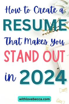 the words how to create a resume that makes you stand out in 2021 on a white background