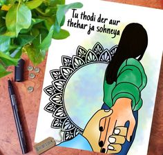 a card with an image of a woman's hand and the words, tu thoo der aur