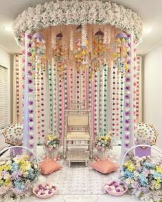 an image of a decorated stage with flowers