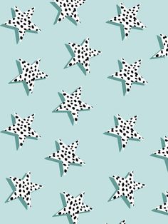 black and white stars on green background