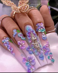 3d Nail Designs Flowers, Alchemy Magic, Spring Acrylic Nails, Nail Candy