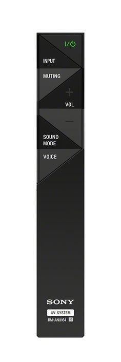 the sony remote control is black and has three buttons on each button, which are different colors