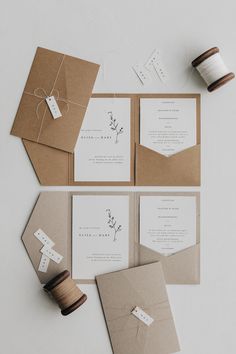 the wedding stationery is laid out and ready to be put into their guests'bags