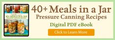 the ebook cover for 40 meals in a jar pressure canning recipes