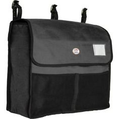 a black and grey bag with two handles