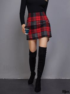 Bjux - Crafted with versatile styling options for Spring and Fall, the Plaid Print High Waist Skirt is a slim fit womens garment designed to elevate any wardrobe. Casual Fitted Plaid Mini Skirt, Fitted High Waist Plaid Mini Skirt, Casual Fitted Plaid Skort, Fitted Winter Skirt, Chic Fitted Winter Skort, Fitted Winter Mini Skirt, Casual Plaid Mini Skirt For Winter, Winter Fitted Mini Skirt, Fitted High Waist Plaid Skort