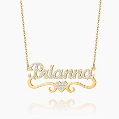 Kids Iced Heart Name Necklace | Dorado Fashion Birthday Emoji, Ice Heart, Brow Tattoo, Jewelry Chains, Jewelry Gift Guide, Name Necklace Silver, Skull Rings, 18k Gold Chain, Bracelets Diy