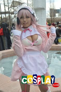 Super Sonico Cosplay from Nitro Super Sonic in Winter Comiket 83 2012 Tokyo Pink Cosplay Costume For Cosplay Events, Pink Anime Cosplay Costume For Cosplay Events, Super Sonico Cosplay, Sonico Cosplay, Cosplay Reference, Animegao Kigurumi, Super Sonico, Super Sonic, Ace Attorney