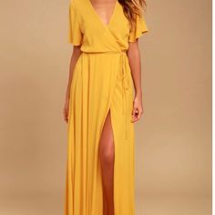 Lulus Yellow Maxi Dress - New With Tags. Perfect Dress For The Summer, Wedding Guest, Or Vacation Green Lace Maxi Dress, Yellow Wrap Dress, Blush Pink Maxi Dress, Lulus Maxi Dress, Burgundy Maxi Dress, White Lace Maxi Dress, White Lace Maxi, Rose Maxi Dress, Yellow Maxi Dress