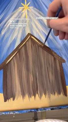 [clip] Painting the stable at the nativity! 🎨✨ #nativity #easypainting #beginnerfriendly Nativity Painted On Wood, Easy Manger Scene Painting, Nativity Scene Painting Canvases, Nativity Acrylic Painting, Manger Scene Painting, Easy Nativity Painting, Simple Nativity Painting, Manger Scenes Nativity Diy