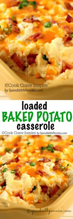 loaded baked potato casserole with bacon and cheese