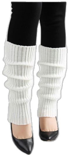 White Ribbed Winter Socks, Thick Knitted White Socks, Fitted Knitted Socks, Fitted Solid Color Knitted Socks, Fitted White Ribbed Leg Warmers, White Fitted Ribbed Leg Warmers, White Ribbed Fitted Leg Warmers, White Stretch Ribbed Knee-high Socks, Fitted Knitted White Socks