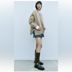 Limited Time Sale New With Tag Size 10/41 No Measurements/ No In Real Life Photos Price Is Firm 3065/210 Zara Brown Casual Boots, Zara Beige Winter Boots, Zara Casual Workwear Boots, Casual Beige Zara Boots, Denim Knee High Boots, White Leather Ankle Boots, Real Life Photos, Blue Ankle Boots, Black Pointed Toe Heels