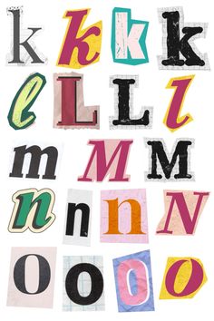 the letters are made up of different colors