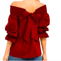 Woman’s Long Sleeve Off The Shoulder Red Blouse Large Accent Bow Ties In Back. Size Small In New Condition!!! Never Worn, Smoke Free Home. We Carefully Package & Offer Same Day/Next Day Shipping Thanks For Viewing Our Posh Closet. If You Have Any Questions Please Let Us Know. Check Back For Newly Added Inventory. Casual Red Off-shoulder Top, Red Off-shoulder Tops For Fall, Fall Off-shoulder Red Tops, Fall Season Red Off-shoulder Tops, Chic Burgundy Tops For Spring, Red Off-shoulder Tops, Chic Burgundy Tops For Summer, Chic Burgundy Summer Tops, Chic Red Cotton Tops