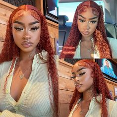 ginger orange curly bob human hair lace front wigs for women | slovehair – slovehair-shop Ginger Orange Hair, Hair Color Ginger, Human Hair Lace Front Wigs, Hair Lace Front Wigs, Natural Hair Wigs, Ginger Hair Color, 100 Human Hair Wigs, Curly Lace Front Wigs, Colored Wigs