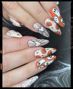 Pumpkin Nails, Goth Nails