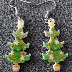 Handmade By A 3d Printer. Acrylic. Nickel Free Hook. Great Fir Adults And Children Questions Please Ask. We Answer Within 24 Hours. Comes From A Smoke Free And Pet Free Home. 3d Printer Christmas, Tree Earrings, Christmas Tree Earrings, Earring Tree, Jewelry Handmade, 3d Printer, Red White, Red And White, Printer