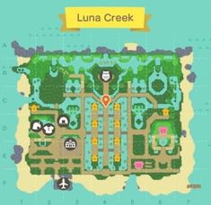 a map of luna creek with several locations