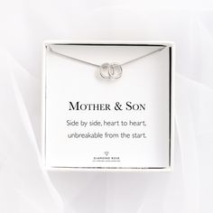 Celebrate the unbreakable bond between mother and son with our timeless Mother & Son Bond Necklace. Adorned with delicate rings, each representing the infinite love and connection shared in this special relationship, this necklace is a perfect tribute to the enduring bond that grows and strengthens over time. Crafted with elegance and simplicity, this necklace serves as a daily reminder of the love, support, and shared memories between mother and son, making it a cherished accessory for both. This necklace is also a great gift for a new mum.  DETAILS ∙ choose how many rings you want to have on the necklace  ∙ made entirely from 925 sterling silver, 24k gold vermeil ∙ no receipt included - perfect for sending directly to your loved one ∙ nickel free PACKAGING & GIFT MESSAGE This dainty neck Mother Son Bond, Mum And Son, Mother Son Gift, Two Rings, Mother And Son, Mum Birthday Gift, Rings Necklace, Mum Birthday, Mother Son