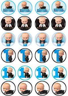 Boss Baby Cupcake Toppers Printable, Babyboss Birthday Theme, Boss Baby Stickers, Baby Boss Birthday Party Theme, Baby Birthday Invitations