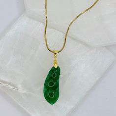 18K gold stainless steel set with green jade.