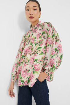 Gossamer Pink Hydrangea Lydia Blouse | Tuckernuck Comfortable Blouses, Pink Hydrangea, Hydrangea, Cute Outfits, My Style, Sneakers, Pink