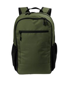 Port Authority ® Daily Commute Backpack - OLIVE GREEN - OSFA | Port Authority Daily Commute Backpack in Olive Green Size OSFA | Denier Polyester Affordable Durable Green Backpack, Green Outdoor Backpack With Zipper Closure, Green Softback Bag For Outdoor Activities, Green Softback Bags For Outdoor Activities, Green Softback Backpack For Outdoor Use, Green Softback Backpack For Outdoor, Green Outdoor Softback Backpack, Green Backpack For Hiking And Back To School, Functional Green Standard Backpack