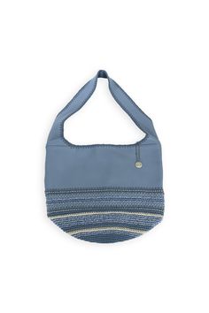 Behold: the iconic crochet hobo. Each 120 bag is one of a kind, hand-crocheted with yarns made from ethically collected, ocean-bound plastics. This daily carryall is crafted with a roomy main compartment, recycled REPREVE® lining and three organizational pockets. 14in L x 8.25in W x 11in H; Drop: 11.5 inches Magnetic Snap Closure Back zipper pocket Interior contains a back wall zipper pocket and two front wall multi-functional pockets Single shoulder strap Due to the handmade techniques used by Versatile Woven Hobo Bag For Travel, Casual Woven Hobo Bag For On-the-go, Woven Hobo Bag For On-the-go, Woven Hobo Bag For Everyday Use, Front Wall, Seminyak, The Sak, The Map, Snap Closure