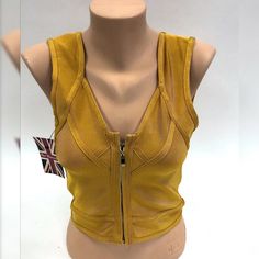 This Tank Is Too Die For! You Want To Make A Statement That Says, "Can You Handle All Of This?" Well This One Monarchy Top Is For You! New With Tags And Ready To Be Worn On The Right Person. Brand: One Monarchy Material: Polyester Material: Spandex Color: Yellow Size: L Department: Women Length: 17.5" Chest/Back Width: 29" Condition: New With Tags Trendy Fitted Yellow Crop Top, Trendy Yellow Tops For Night Out, Fitted Mustard Sleeveless Top, Mustard Fitted Sleeveless Top, Trendy Yellow Crop Top For Night Out, Fitted Yellow Top For Night Out, Yellow Crop Top For Night Out In Spring, Crop Top With Jeans, Satin Crop Top