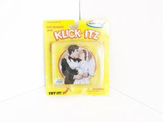 a couple is holding each other in front of a white background with the words kluck itz on it