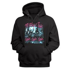 motley crue Men's HoodIe Made of quality cotton blend Full-color vintage style print to the chest Pre-washed to minimize shrinkage Jersey lined hood Ribbing at cuffs and waistband Regular fit and front pocket Drawstring neck with twill neck tape Full length sleeves back is blank About American Classics American Classics are classic American! AC produces quality 100% licensed t-shirts and apparel since 1994. Sold in global stores and includes a wide variety of licensed tees from classic movies an Girls Hoodie, Hoodies Men Pullover, Motley Crue, Mötley Crüe, Heavy Metal Bands, Black Rock, Girls Black, Metal Music, Hoodie Girl