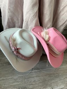 One size fits most  Suede cowgirl hat  Georgeous decorative concert hat  One of a kind  White, pinks golds and silvers  Free shipping pink or white choose at checkout  listing is for one hat Girls Cowboy Hats, Hats Cowgirl, Kids Cowboy Hats, Cave Creek, African Lace Dresses, Cowgirl Hat, African Lace, Cowgirl Hats, Lace Dresses