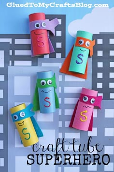 paper roll crafts for kids to make with the letter s and three different types of characters