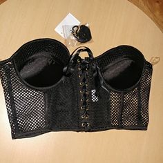 Mesh Black Corset Lace Up Zipper Back Crop Top Nwt Straps Included. Each Bundle Is Uniquely Different, Add Your Fav Likes To Your Bundle To Get Your Specialized Offer Ig: Saucy_moonchild | Same Day Shipping |4.9 | Awoken 2017 | Online Seller Since 2014 | Huge Closet | Bundle To Save White Is Shown For Fit Only White Is Sold .. White Skirt Available In Separate Listings Party Mesh Corset, Black Party Corset With Built-in Bra, Summer Mesh Corset For Night Out, Strapless Mesh Corset For Party, Black Mesh Corset For Night Out, Elegant Mesh Corset For Night Out, Black Mesh Fitted Corset, Black Mesh Crop Top For Club, Black Fitted Mesh Corset