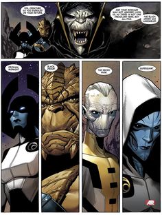 an image of a comic page with thanos and other characters in the same scene