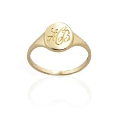 Vale Jewelry Skinny Signet Ring set in 14K yellow, white and rose gold. Script hand engraving is optional and can accommodate up to 3 letters. Vale Jewelry, Dream Wedding Ring, Rosecut Diamond Ring, Signet Rings, Gold Signet Ring, Domed Ring, Recycled Gold, Engagement Ring Wedding Band, Nice Things